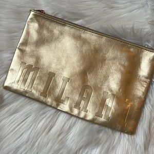 Milani Gold Makeup Bag Pouch
